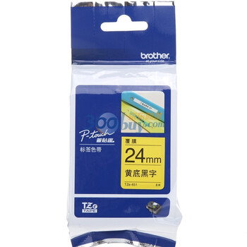 兄弟(brother)TZe-651 24mm黄底黑字标签色带（适用PT1650/7600/2700/3600）