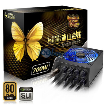 振华（SUPER FLOWER）电源 冰山金蝶700W 80PLUS金牌认证 主动式PFC