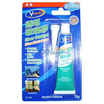 伟德(V-tech) 透明玻璃胶 VT-134 透明牙膏状 32克装
