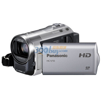 松下（Panasonic） HC-V10GK 高清数码摄像机 银色（150万像素 63倍光学变焦 闪存式 2.7英寸液晶屏）