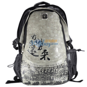 孔子书包休闲系列涤纶双肩背包中国风A2015灰色休闲包