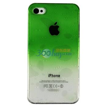 唯珍 苹果 Apple iPhone 4 4S 雨滴水珠 渐变彩壳 保护壳 护盾 绿色