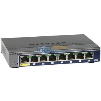 网件（Netgear）GS108T 以太网交换机（8端口/SCC集中管理/支持PoE设备供电）