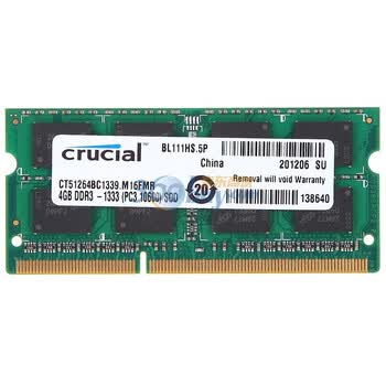 美光（Crucial）DDR3 1333 4G笔记本内存(CT51264BC1339)