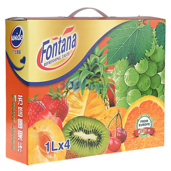 fontana塞浦路斯芳塔娜石榴葡萄苹果汁1L*4瓶/组