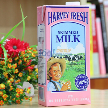 澳大利亚Harvey 哈维脱脂牛奶1L*4