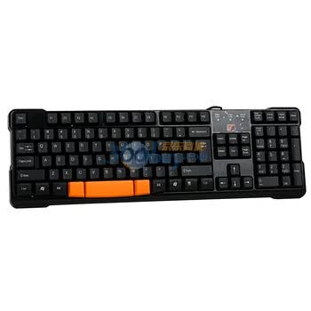 雅狐（YAFOX）K190 PS/2 单键盘 黑色加橙色