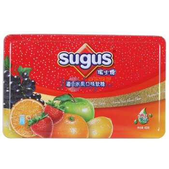 瑞士糖混合水果口味软糖罐装413g