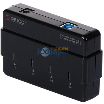 奥睿科（ORICO）H4928-U3 超高速USB3.0 4口 HUB(附5V4A认证电源) 黑
