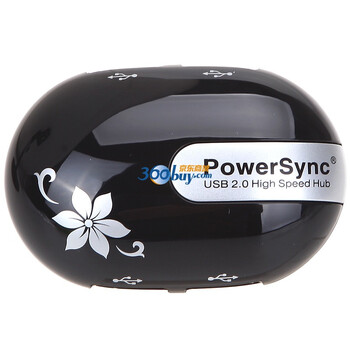 包尔星克（PowerSync）HU-153B 鼠标型集线器 黑白色