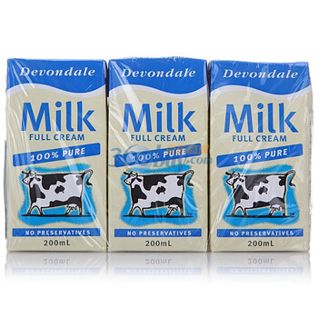 澳大利亚 Devondale德运全脂牛奶 200ml*6