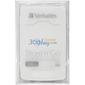 威宝（Verbatim）2.5寸 USB3.0 MAC系列 500G 移动硬盘（白色）