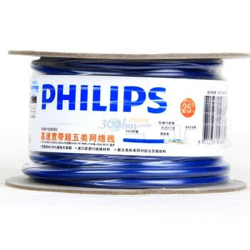 飞利浦（PHILIPS）家装工程高速无氧铜超五类网络线（卷线）SWA1938/93 25米