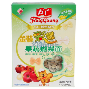 方广金装彩蝶果蔬蝴蝶面 225克