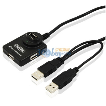 优越者 Y-2151 USB2.0 4口Y型1.2米取电线专业集线器（带动大容量硬盘）