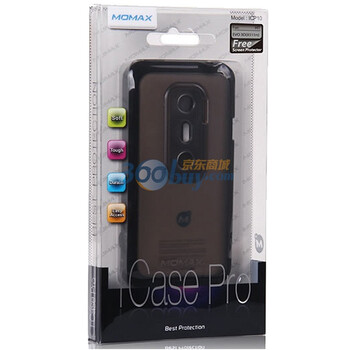 摩米士（MOMAX）HTC EVO 3D 软硬双色保护套 实色黑边+透明黑底 附送摩米士原厂防指纹保护膜