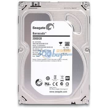 希捷（Seagate）2TB ST2000DM001 7200转64M SATA 6Gb/秒 银甲系列 台式机硬盘