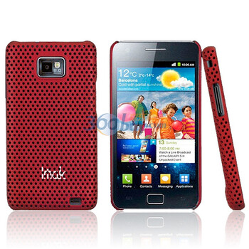 艾美克（IMAK) 超薄网格彩壳红色 适用于三星i9100 Galaxy S2