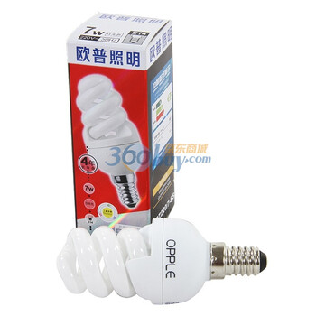 欧普节能灯全螺-7W-E14日光色3支装