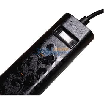 玛雅（MAYA）R622P-B 50年质保/防雷防涌/过载保护/一体铜条 六位总控1.8米防雷艺术插座（黑色）