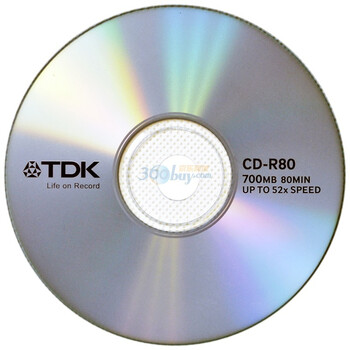 TDK CD-R 52速 700MB 商务经典系列银面 10片桶装 刻录盘