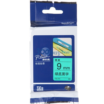 兄弟(brother)TZe-721 9mm绿底黑字标签色带（适用PT1010/1280/1650/7600）