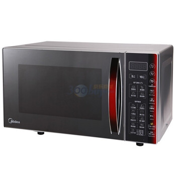 美的（Midea）EG823MF4-NR1 23升大平板电脑版微波炉（光波）升级纳米银内胆烧烤功能 含：食神蒸霸+烤架