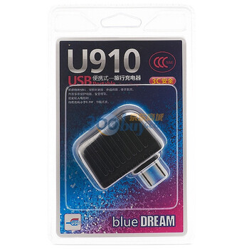 飞毛腿（SCUD）U910 蓝梦 旅行充电器USB接口 USB电源适配器 USB充电头 USB直充 充电器 输出5V/1A