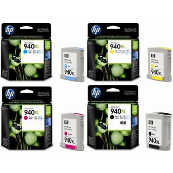 惠普（HP）C4906AA 940XL号 超高容全色墨盒套装（内含C4906AA+ C4907AA+ C4908AA+ C4909AA）