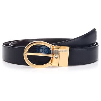 万宝龙 MontBlanc 经典镀金可旋转皮带 38579 bd