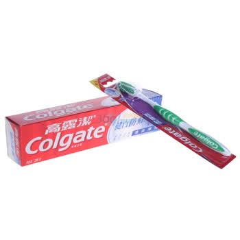 高露洁健白防蛀牙膏200g送按摩牙刷
