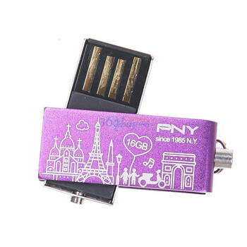 必恩威（PNY）U盘 双子盘16G（浪漫紫罗）