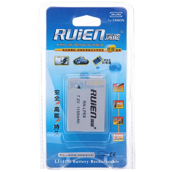 瑞能（RUIEN） 数码摄像机/相机充电电池佳能R—LPE8适用于佳能550D数码单反相机