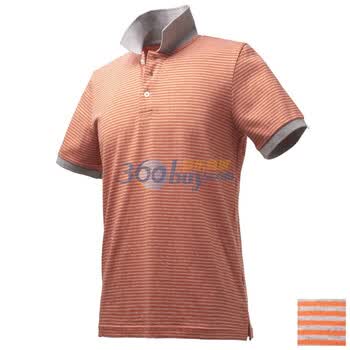 Giordano佐丹奴 Polo 男彩棉细横间平纹POLO 01010008 橙色 M