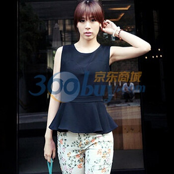 时尚起义 夏装韩国进口糖果色收腰衬衫 女584909 黑色 one