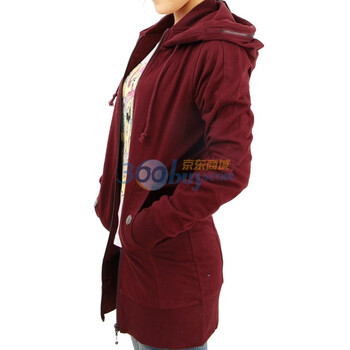 Karl Kani卡尔卡耐 2011秋冬新品 怀旧艺术女士长款连帽外套51321404 深紫色 L