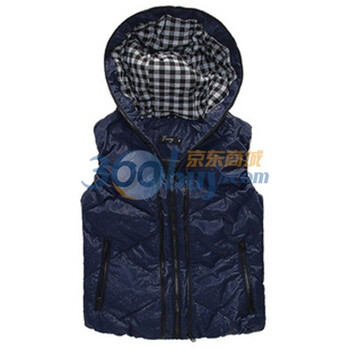 TUOYI高品质白鸭绒羽绒皮背心时尚男士连帽羽绒M09蓝色XXXL