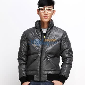 唐狮Tonlion男装立领格子羽绒服110411072402 黑色 XXL