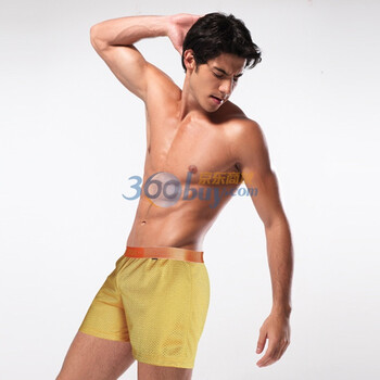 【XUBA】夏天必备款 男士运动 360度透气时尚男式运动家居短裤 橙色 XL