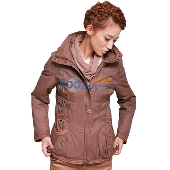 久拉拉JIULALA 2011冬装新款 女短款 收腰显瘦 棉衣 棉服 J104M094 咖啡色 XL