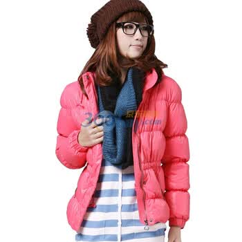唐狮Tonlion 女装可脱卸帽纯色羽绒服110421073401 红色 XL