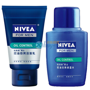 NIVEA妮维雅男士控油劲爽洁面乳100ml+妮维雅NIVEA男士控油劲爽保湿水125ml