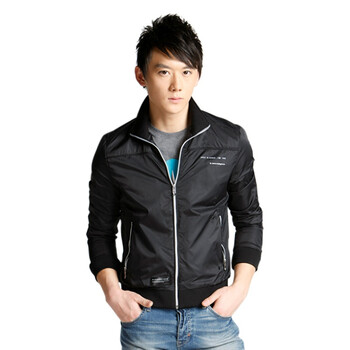 Jack Jones/杰克琼斯立领薄款休闲夹克I(黑)|211121053010 XXXL