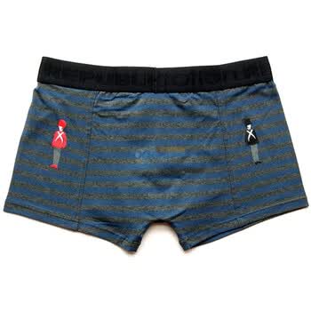 Cotton RepubLic 棉花共和国 印花条纹 男式 平角内裤01123008 蓝 XXL