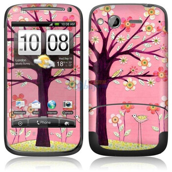 ideaSkin HTC Desire S / G12 / S510e / G7S / 渴望S 粉红鸟树 外壳保护套皮贴膜 DBBD012146