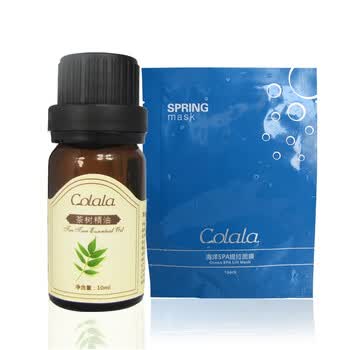 5片可拉拉海洋SPA提拉面膜+可拉拉茶树精油10ml 祛痘保湿补水组合