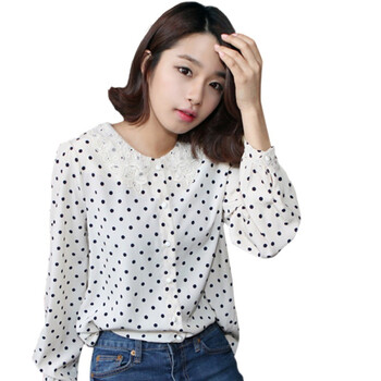 时尚起义 春韩国进口可爱圆点宽松修身罩衫 女571238 象牙白 one