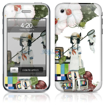 ideaSkin 苹果apple iPhone 3G/3GS 捕昆虫的女孩 手机外壳保护套贴膜全身贴 ABRC031880