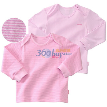 贝贝怡 BA085-313 婴儿服童装 2件装活动肩上衣 淡粉 100码