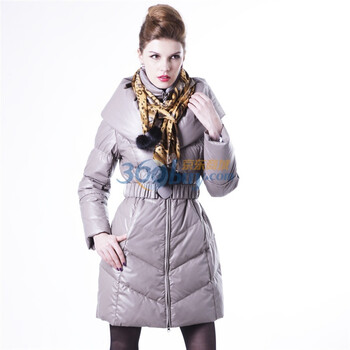 玛汐 Maxchic 2012 冬 新款水洗皮中长款超保暖加厚羽绒服女装 D63001S11M 米色 XXL
